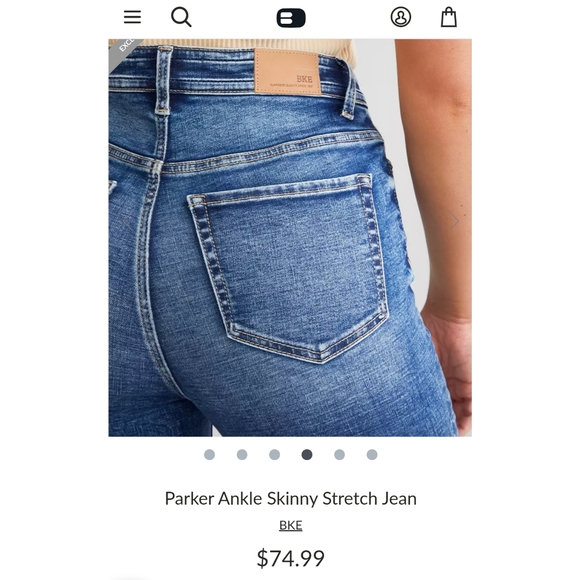 SOLD Buckle BKE Parker High Rise Ankle Skinny Ripped Jeans sz 33 (14/16) - Picture 2 of 7